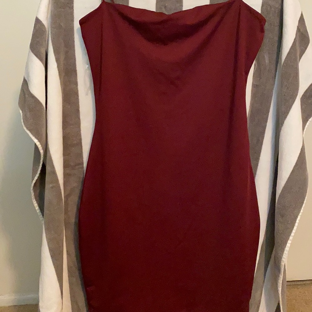 Burgundy Slim Dress